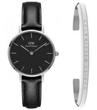Buy Shop Daniel Wellington Classic Petite Sheffield Black Dial Black Leather Strap Watch For Women - DW00100236 USA Online