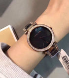 Buy Shop Michael Kors Parker Mother of Pearl Black Dial Two Tone Steel Strap Watch for Women - MK6414 USA Online