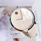 Buy Shop Movado Museum 70th Anniversary Special Edition White Dial White Leather Strap Watch For Women - 0607139 USA Online
