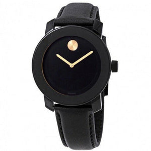 Buy Shop Movado Bold Black Dial Black Leather Strap Watch for Women - 3600527 USA Online