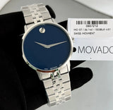 Buy Shop Movado Museum Classic Blue Dial Silver Steel Strap Watch for Men - 0607212 USA Online