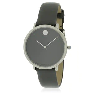 Buy Shop Movado Museum 70th Anniversary Grey Dial Grey Leather Strap Watch For Women - 0607144 USA Online