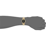 Movado Museum Classic Quartz Black Dial Gold Steel Strap Watch For Women - 0607005