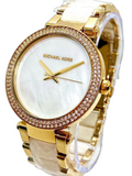 Buy Shop Michael Kors Parker Mother of Pearl Dial Two Tone Steel Strap Watch for Women - MK6400 USA Online