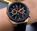 Buy Shop Maserati Stile Black Matte Dial Black Leather Strap Watch For Men - R8871642001 USA Online