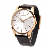Buy Shop Calvin Klein City Silver Dial Brown Leather Strap Watch For Men - K2G21629 USA Online