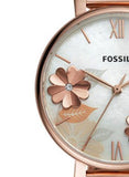 Buy Shop Fossil Jacqueline Three-Hand White Dial Rose Gold Mesh Bracelet Watch for Women - ES4534 USA Online