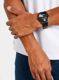 Buy Shop Tommy Hilfiger Monogram Pop Quartz Black Dial Black Leather Strap Watch For Men - 1791773 USA Online