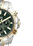 Buy Shop Fossil Garrett Chronograph Green Dial Two Tone Steel Strap Watch for Men - FS5622 USA Online