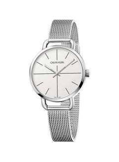 Buy Shop Calvin Klein Even White Dial Silver Mesh Bracelet Watch for Women - K7B23126 USA Online