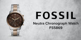 Buy Shop Fossil Neutra Chronograph Brown Dial Two Tone Steel Strap Watch for Men - FS5869 USA Online