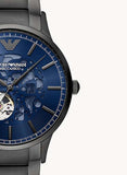 Buy Shop Emporio Armani Renato Automatic Blue Dial Grey Steel Strap Watch For Men - AR60056 USA Online