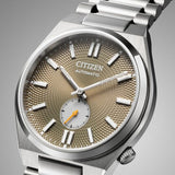 Citizen Tsuyosa Automatic Titanium Yellow Dial Silver Steel Strap Watch For Men - NK5010-51X