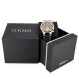 Citizen Tsuyosa Automatic Titanium Yellow Dial Silver Steel Strap Watch For Men - NK5010-51X