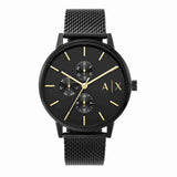 Armani Exchange Cayde Chronograph Black Dial Black Mesh Strap Watch For Men - AX2716