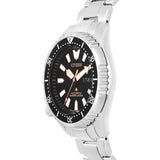 Citizen Promaster 200M Diver Fugu Asian Limited Edition Black Dial Silver Steel Strap Watch For Men - NY0090-86E