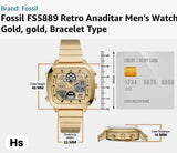 Buy Shop Fossil Retro Analog-Digital Gold Dial Gold Steel Strap Watch for Men - FS5889 USA Online