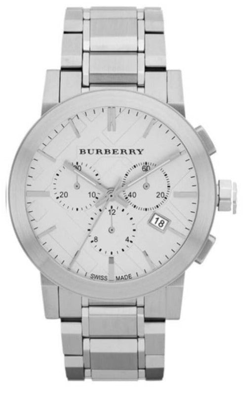 Buy Shop Burberry The City Chronograph Silver Dial Silver Steel Strap Watch for Men - BU9350 USA Online