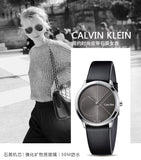 Buy Shop Calvin Klein Minimal Grey Dial Black Leather Strap Watch for Men - K3M221C3 USA Online