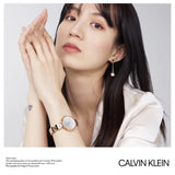 Buy Shop Calvin Klein Wavy White Dial Rose Gold Steel Strap Watch for Women - K9U23646 USA Online