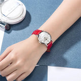 Buy Shop Tissot Chemin Des Tourelles Powermatic 80 Mother of Pearl White Dial Red Leather Strap Watch For Women - T099.207.16.118.00 USA Online