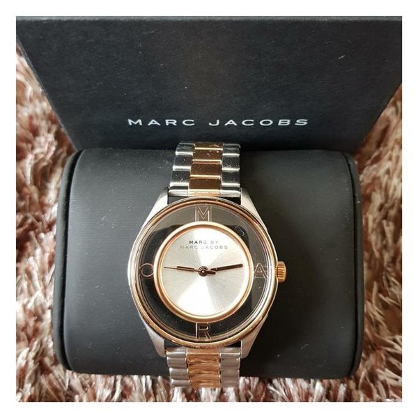 Buy Shop Marc Jacobs Tether Transparent White Dial Two Tone Steel Strap Watch for Women - MBM3436 USA Online
