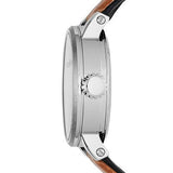 Buy Shop Fossil Boyfriend Automatic Skeleton Silver Dial Brown Leather Strap Watch for Women - ME3109 USA Online