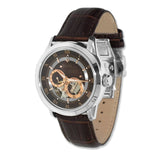 Bulova Classic Skeleton Automatic Brown Dial Brown Leather Strap Watch for Men - 96A120