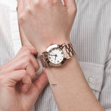 Buy Shop Marc Jacobs Amy White Dial Rose Gold Steel Strap Watch for Women - MBM3077 USA Online