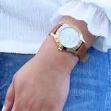 Buy Shop Marc Jacobs Blade White Dial Brown Leather Strap Watch for Women - MBM1218 USA Online