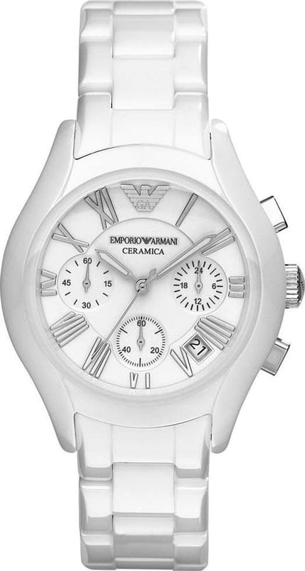 Buy Shop Emporio Armani Chronograph Ceramic White Dial Watch For Women - AR1403 USA Online