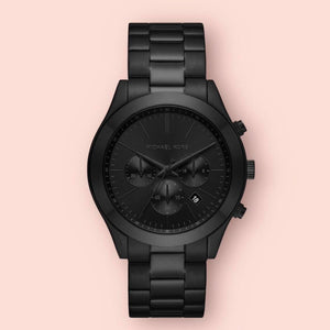 Buy Shop Michael Kors Slim Runway Chronograph Black Dial Black Steel Strap Watch For Men - MK8919 USA Online