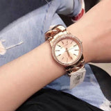 Buy Shop Michael Kors Nini Three Hand Gold Dial Gold Steel Strap Watch For Women - MK3235 USA Online