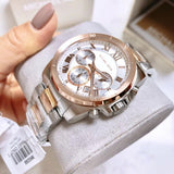 Buy Shop Michael Kors Brecken Chronograph White Dial Two Tone Steel Strap Watch For Women - MK6368 USA Online