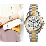 Buy Shop Michael Kors Bradshaw Chronograph Silver Dial Two Tone Steel Strap Watch For Women - MK5912 USA Online