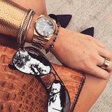 Buy Shop Michael Kors Channing Black Dial Rose Gold Steel Strap Watch For Women - MK5937 USA Online