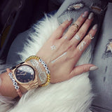 Buy Shop Michael Kors Channing Black Dial Rose Gold Steel Strap Watch For Women - MK5937 USA Online