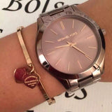 Buy Shop Michael Kors Runway Quartz Brown Dial Brown Steel Strap Watch For Women - MK3418 USA Online