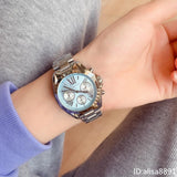 Buy Shop Michael Kors Bradshaw Chronograph Blue Dial Silver Steel Strap Watch For Women - MK6098 USA Online