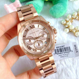 Buy Shop Michael Kors Brecken Chronograph Quartz Rose Gold Dial Rose Gold Steel Strap Watch For Women - MK6367 USA Online