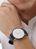 Buy Shop Emporio Armani Renato White DIal Blue Leather Strap Watch For Men - AR11119 USA Online