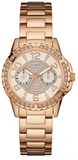 Buy Shop Guess Sassy Quartz White Dial Rose Gold Steel Strap Watch For Women - W0705L3 USA Online