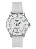 Tissot Seastar 1000 Mother of Pearl White Dial White Rubber Strap Watch for Women - T120.210.17.116.00