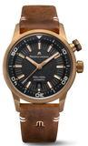 Maurice Lacroix Pontos Diver Limited Edition Black Dial Brown Leather Strap Watch For Men - PT6248-BRZ01-330-3