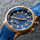 Maurice Lacroix Pontos Divers Limited Edition Blue Dial Blue Leather Strap Watch For Men - PT6248-BRZ0B-430-4