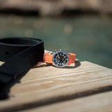 Maurice Lacroix Pontos S Diver Black Dial Orange Rubber Strap Watch For Men - PT6248-SS00L-330-J