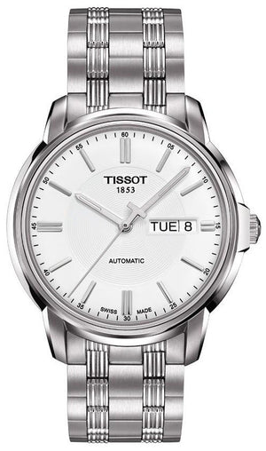 Buy Shop Tissot Automatics III Day Date White Dial Silver Steel Strap Watch For Men - T065.430.11.031.00 USA Online