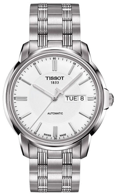 Buy Shop Tissot Automatics III Day Date White Dial Silver Steel Strap Watch For Men - T065.430.11.031.00 USA Online