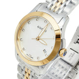 Buy Shop Gucci G Timeless Diamonds Mother of Pearl Dial Two Tone Steel Strap Watch For Women - YA126413 USA Online