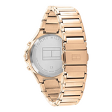 Tommy Hilfiger Eve Chronograph Quartz Grey Dial Rose Gold Steel Strap Watch For Women - 1782277